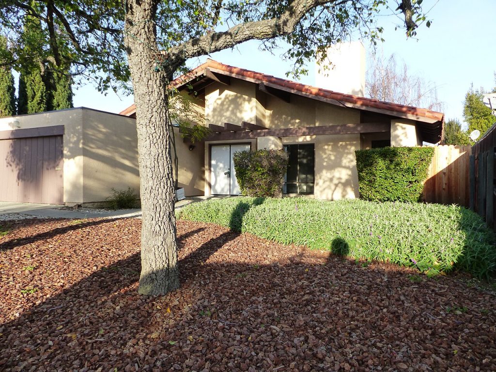 Single-family home with front yard