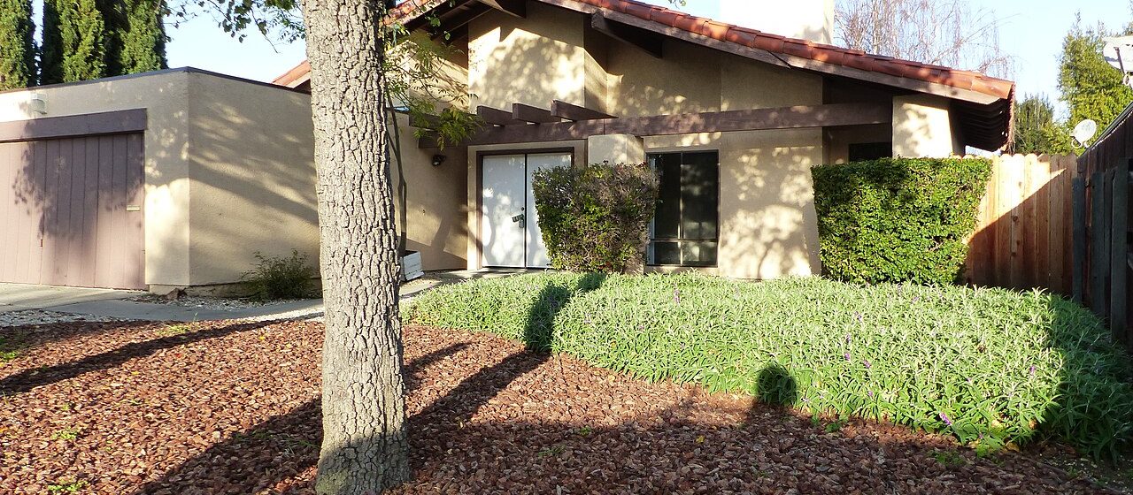Single-family home with front yard